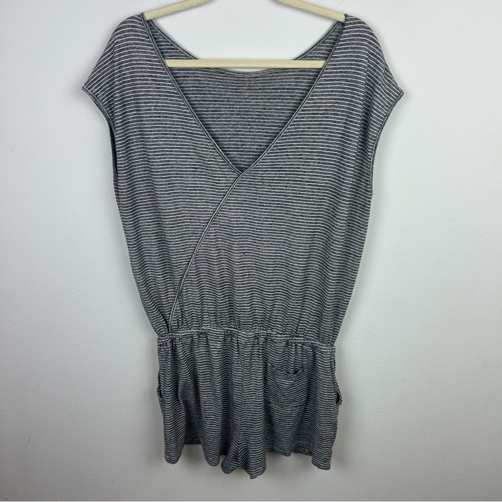 Prana Retrieve Romper stripe sleeveless jersey hem organic cotton one-piece - Picture 11 of 14